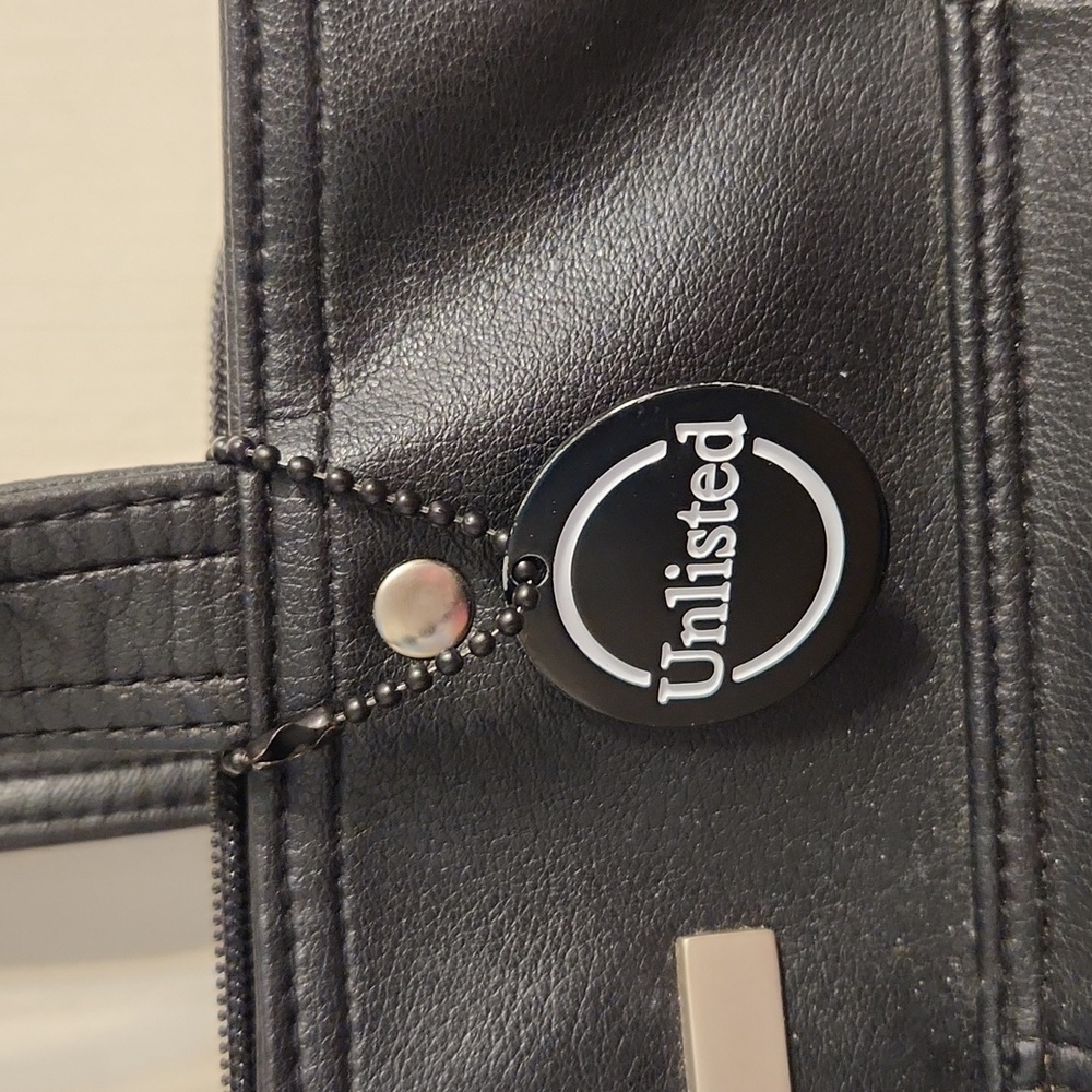 Unlisted by Kenneth Cole Black Leather Handbag purse - Picture 3 of 10